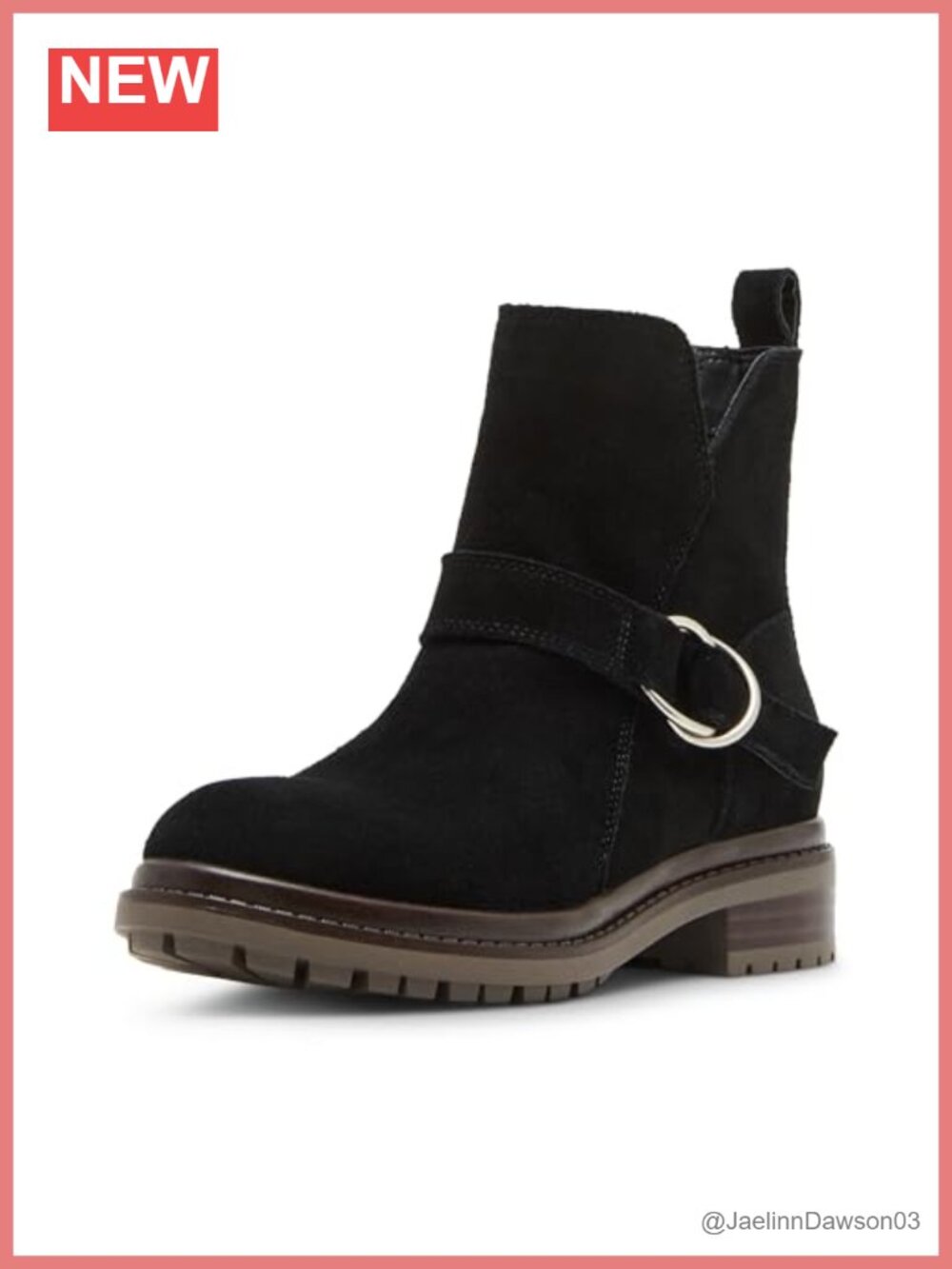 Waterproof Suede Ankle Booties Block Heel Pull-On